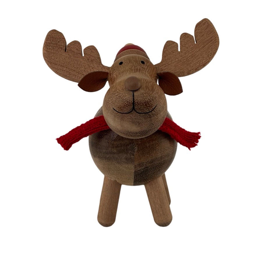 DECORATION YULE MOOSE w SCARF
