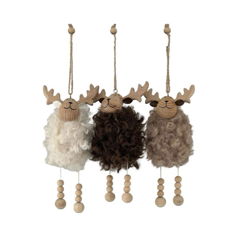 DECORATION YULE HANGING ELK 3mix
