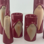 CANDLE HOLDER SANTA TEA RED S CANDLE HOLDER SANTA TEA RED S