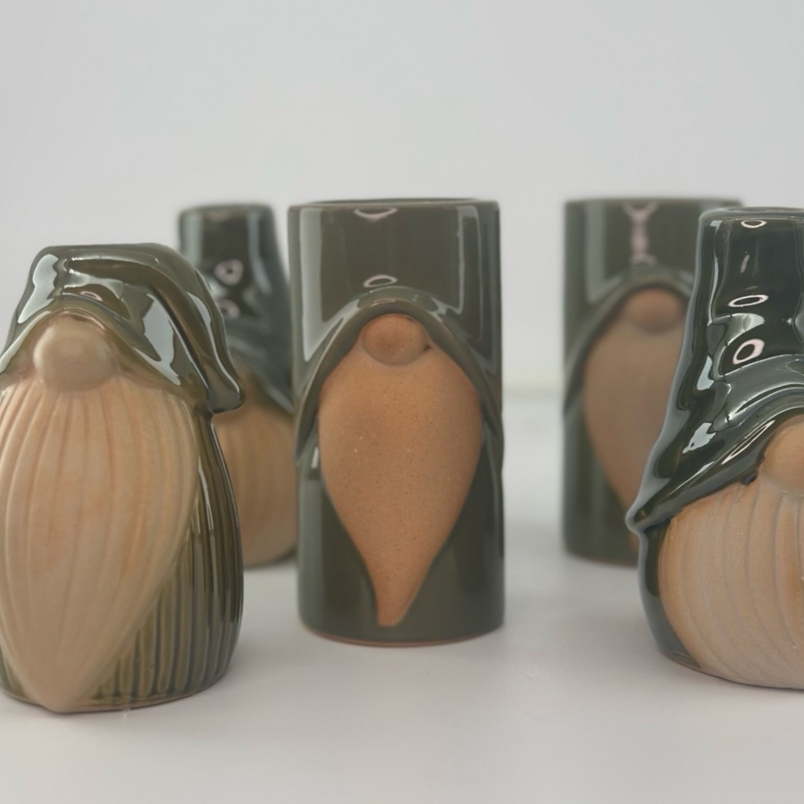 CANDLE HOLDER SANTA CROWN MOSS