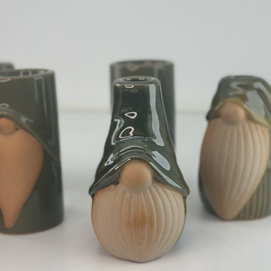 CANDLE HOLDER SANTA TOPP MOSS