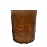 GLASS VASE / CANDL EHOLDER REINDEER AMBER GLASS VASE / CANDL EHOLDER REINDEER AMBER
