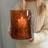 GLASS VASE / CANDL EHOLDER REINDEER AMBER GLASS VASE / CANDL EHOLDER REINDEER AMBER