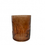 GLASS VASE / CANDLE HOLDER REINDEER AMBER GLASS VASE / CANDLE HOLDER REINDEER AMBER