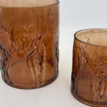 GLASS VASE / CANDLE HOLDER REINDEER AMBER GLASS VASE / CANDLE HOLDER REINDEER AMBER