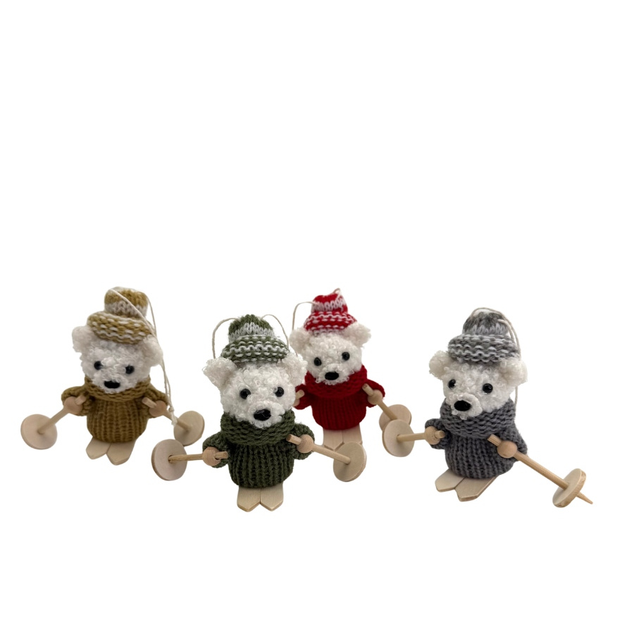 HANGING SKIING TEDDYS 4set