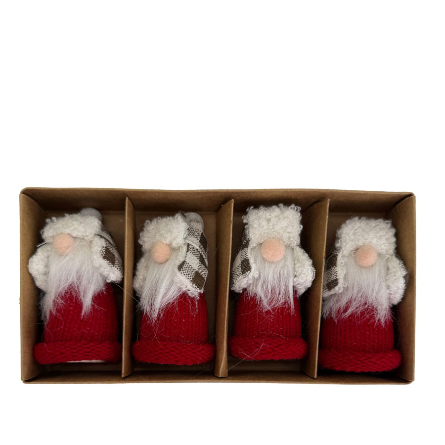 HANGING LITTLE EARFLAP GNOME 4set